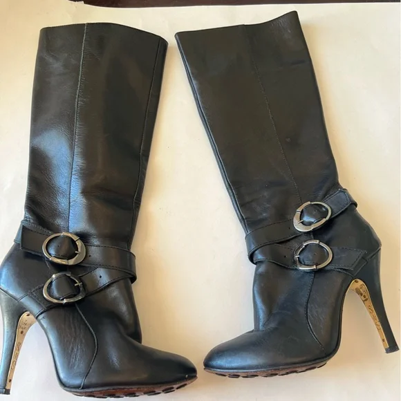 Shane & Shawn Boardroom Rockstars biker heeled black boots size 8 - Picture 1 of 11
